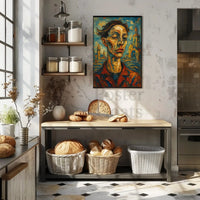 Expressionist Portrait with Medieval Influence: Abstract, Artistic, or Pop Culture Poster PosterGoat