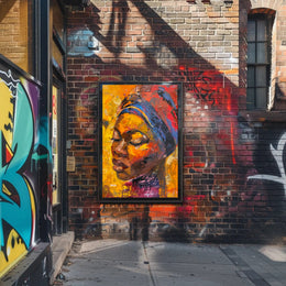 Expressive Abstract Portrait with Vibrant Colors in Artistic Poster PosterGoat