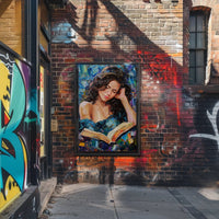 Expressive Painting of Woman Reading: Abstract or Artistic Poster PosterGoat
