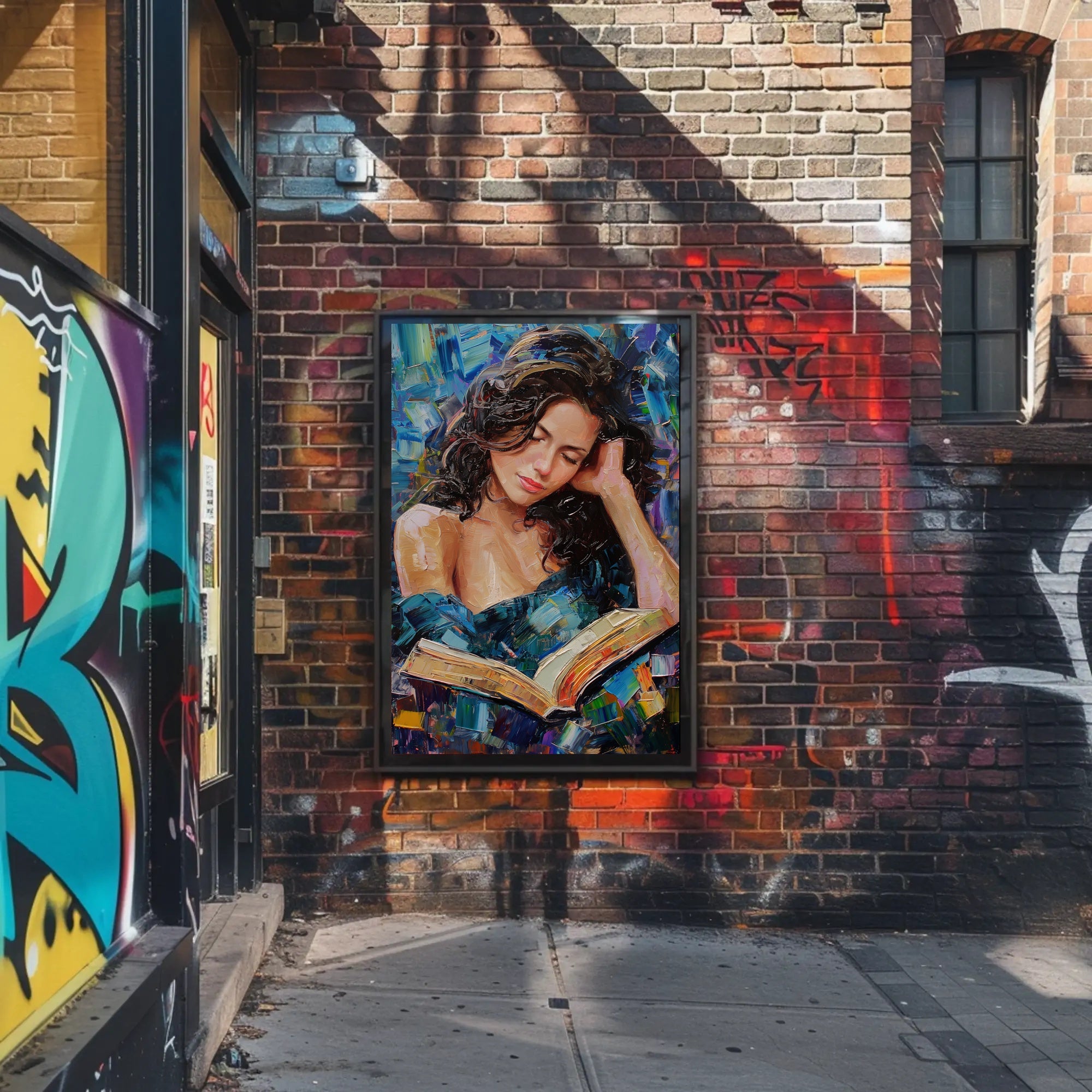 Expressive Painting of Woman Reading: Abstract or Artistic Poster PosterGoat