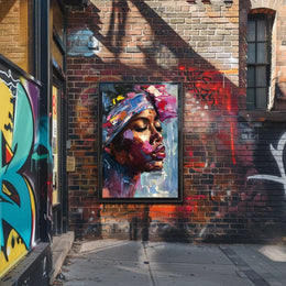 Expressive Portrait with Colorful Impasto in Artistic Poster PosterGoat