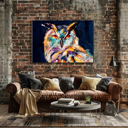 Expressive Stylized Owl Painting - Artistic Poster PosterGoat