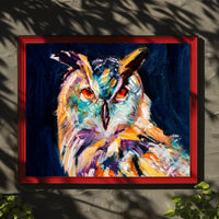 Expressive Stylized Owl Painting - Artistic Poster PosterGoat