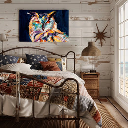 Expressive Stylized Owl Painting - Artistic Poster PosterGoat