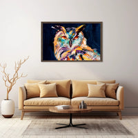 Expressive Stylized Owl Painting - Artistic Poster PosterGoat