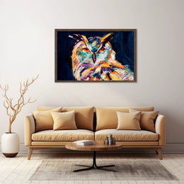 Expressive Stylized Owl Painting - Artistic Poster PosterGoat
