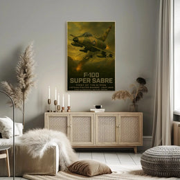 F-100 Super Sabre Historical Military Aviation Poster PosterGoat