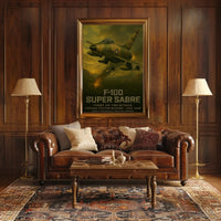 F-100 Super Sabre Historical Military Aviation Poster PosterGoat