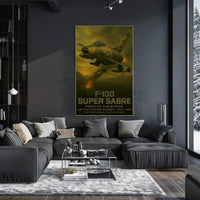 F-100 Super Sabre Historical Military Aviation Poster PosterGoat