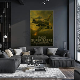 F-100 Super Sabre Historical Military Aviation Poster PosterGoat