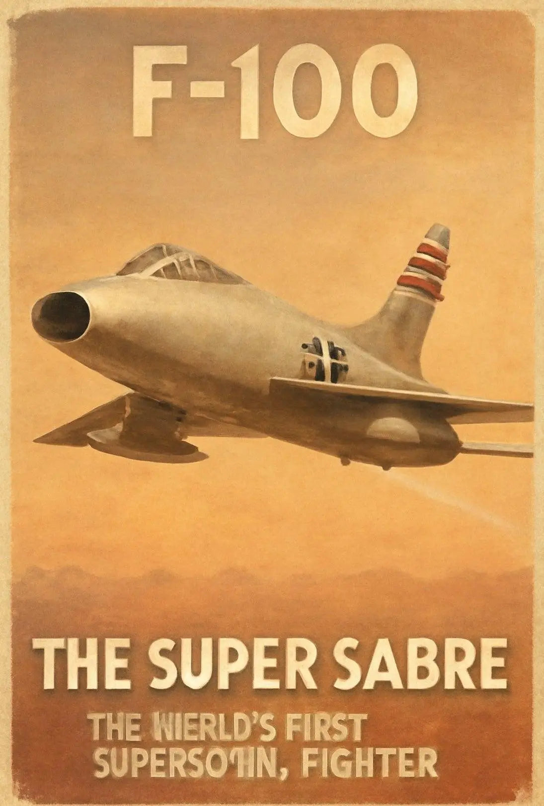 F-100 Super Sabre Vintage Poster PosterGoat
