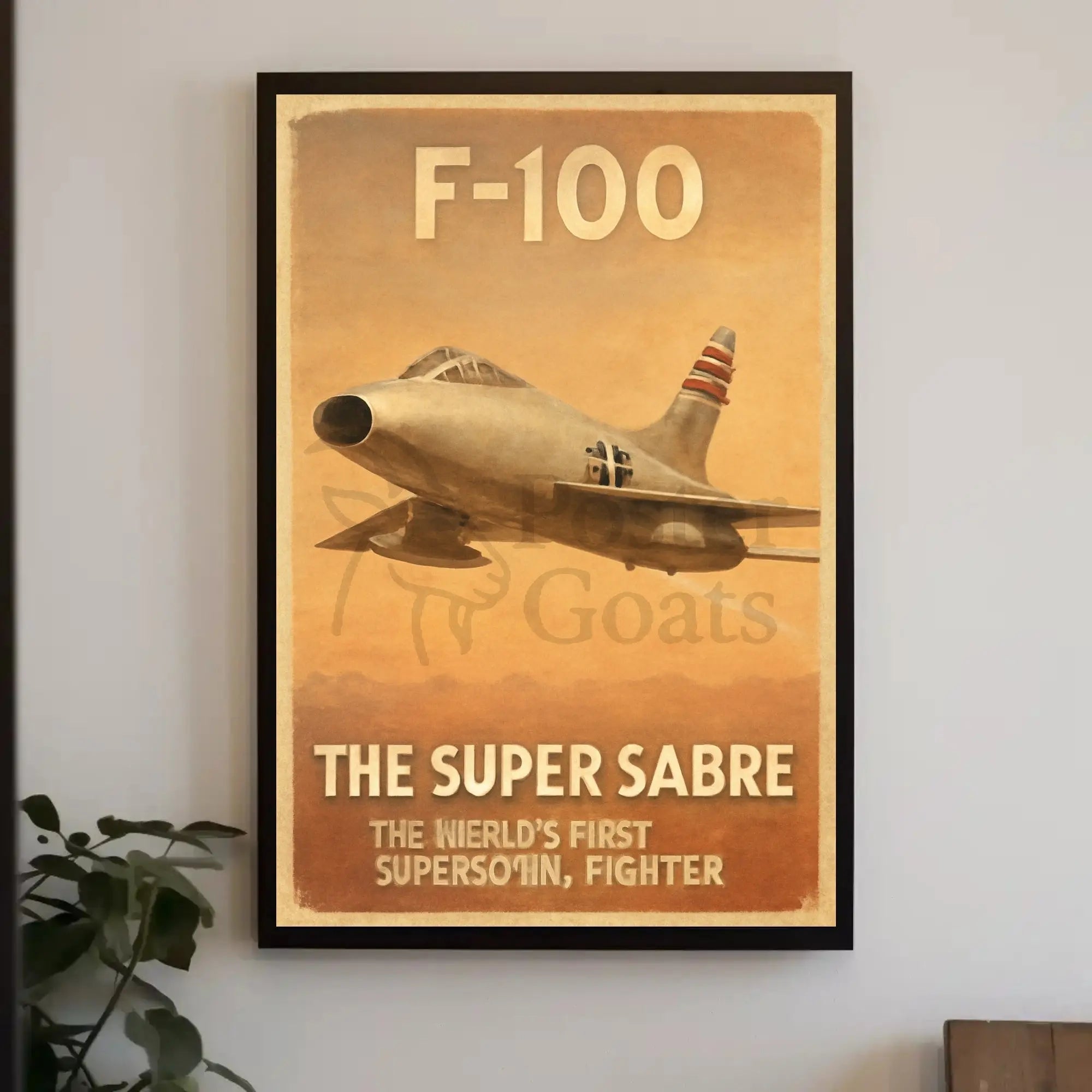 F-100 Super Sabre Vintage Poster PosterGoat