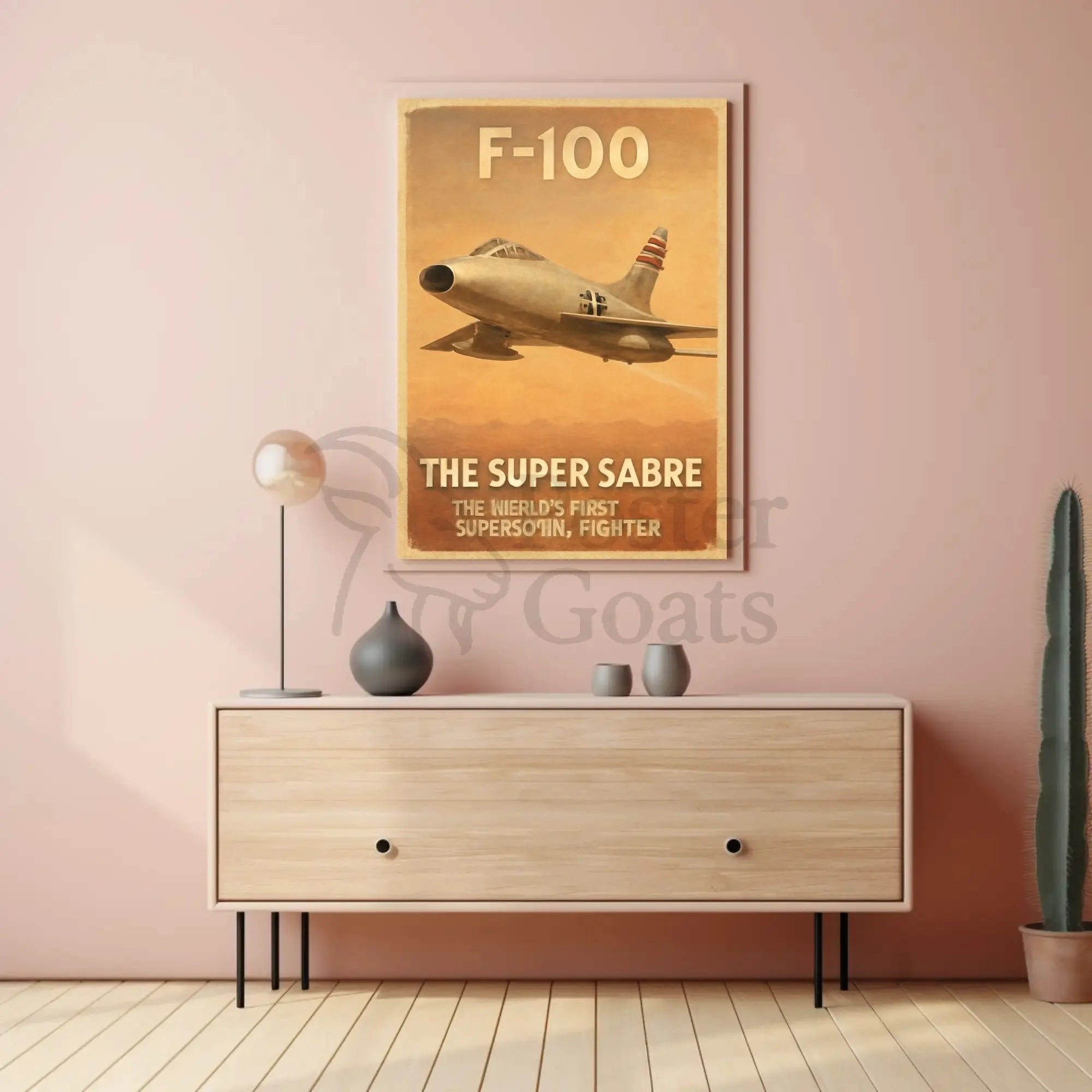 F-100 Super Sabre Vintage Poster PosterGoat