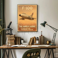 F-100 Super Sabre Vintage Poster PosterGoat