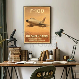 F-100 Super Sabre Vintage Poster PosterGoat
