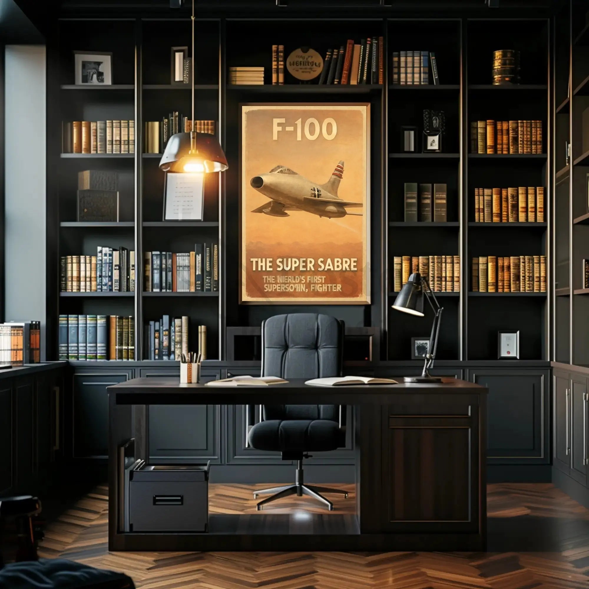 F-100 Super Sabre Vintage Poster PosterGoat