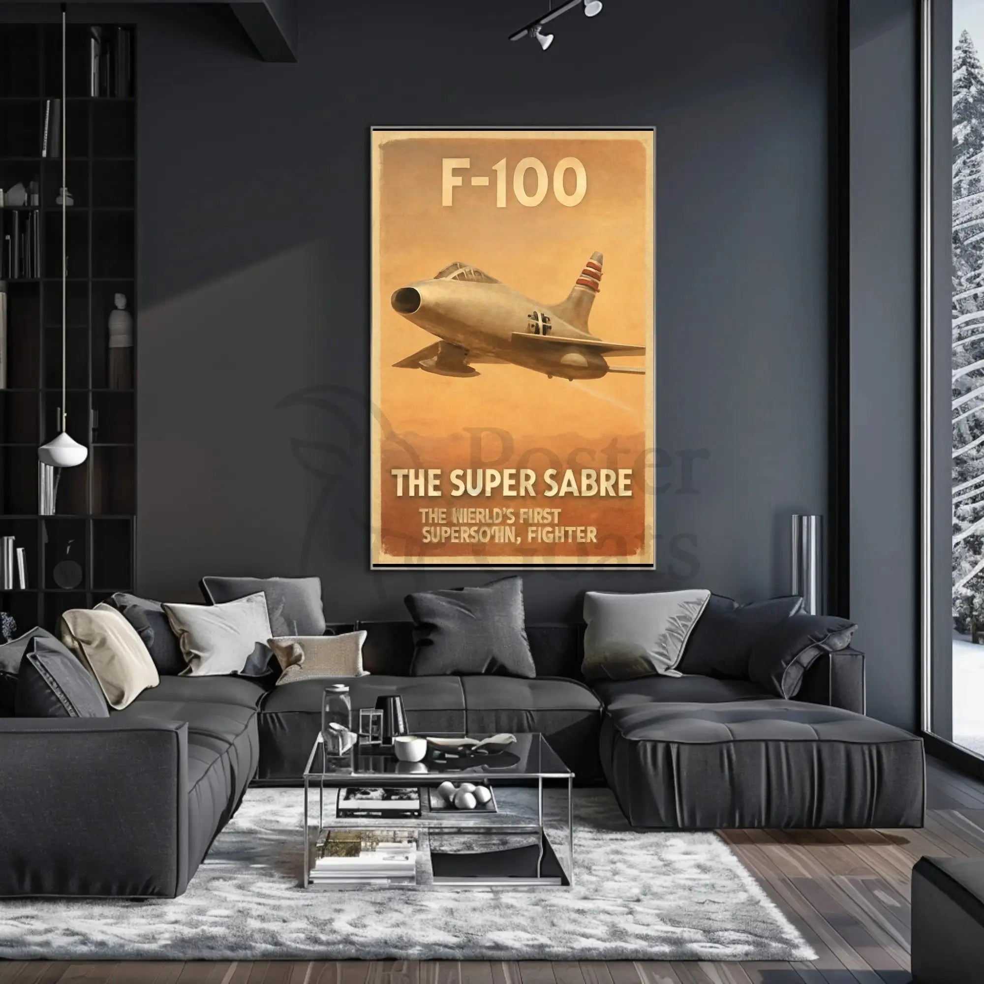 F-100 Super Sabre Vintage Poster PosterGoat