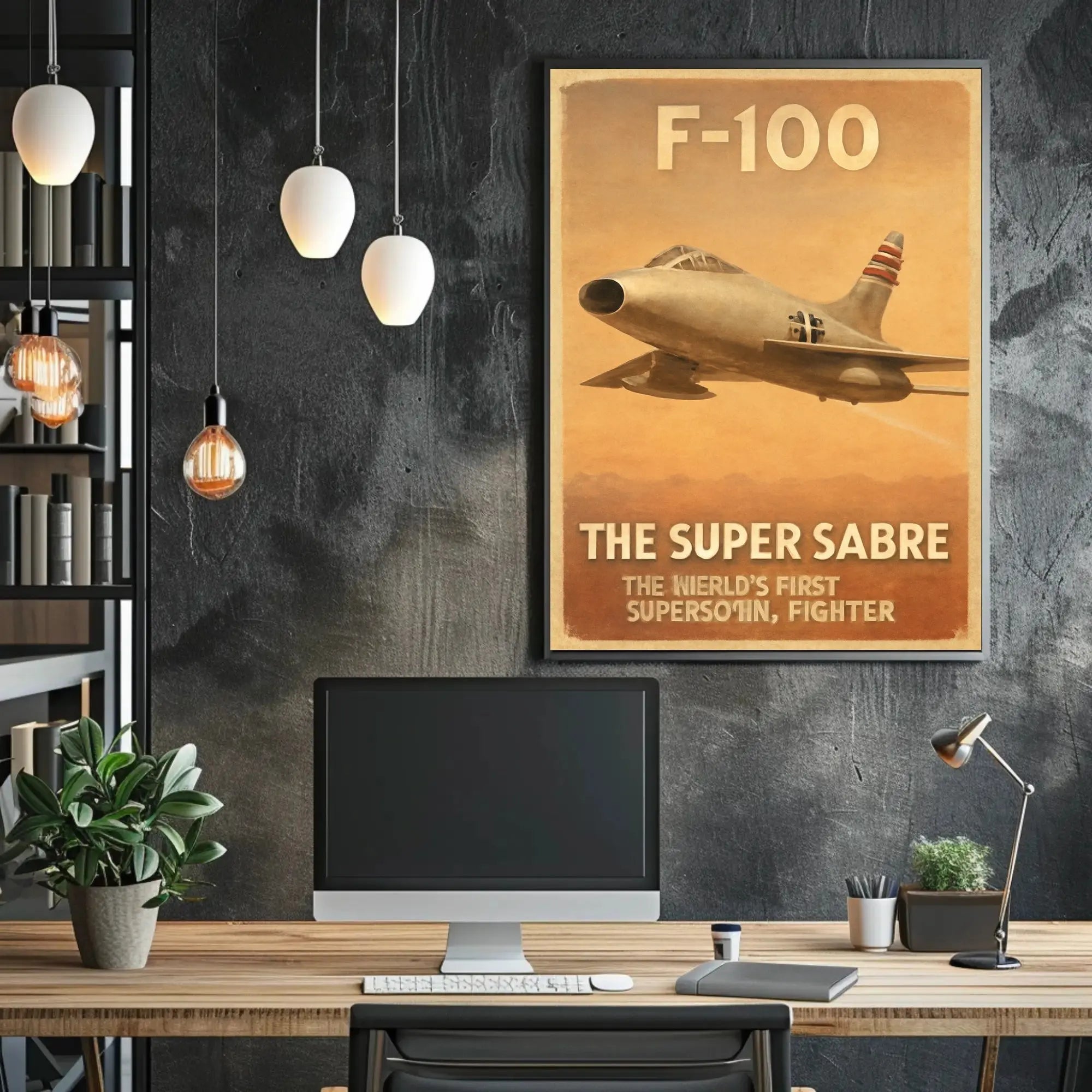 F-100 Super Sabre Vintage Poster PosterGoat