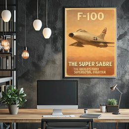 F-100 Super Sabre Vintage Poster PosterGoat