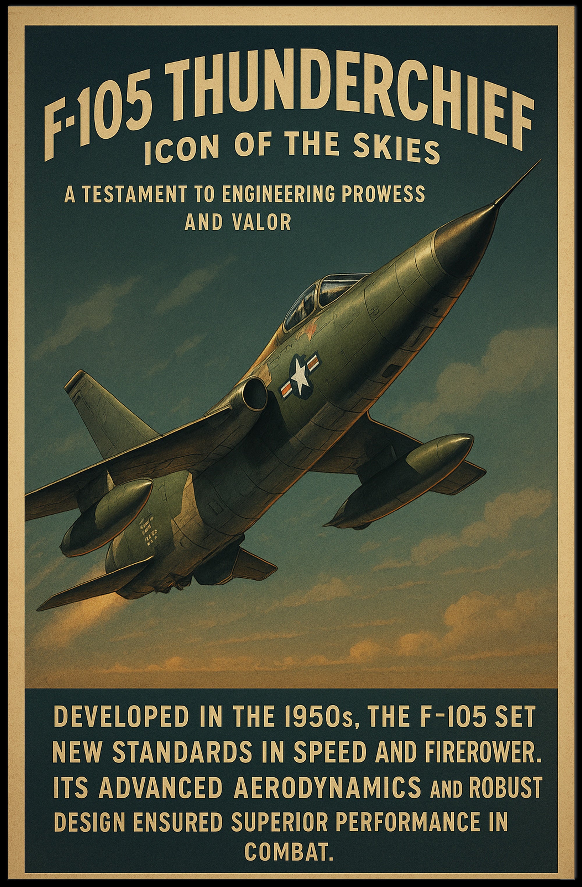 F-105 Thunderchief Icon Of The Skies Poster PosterGoat
