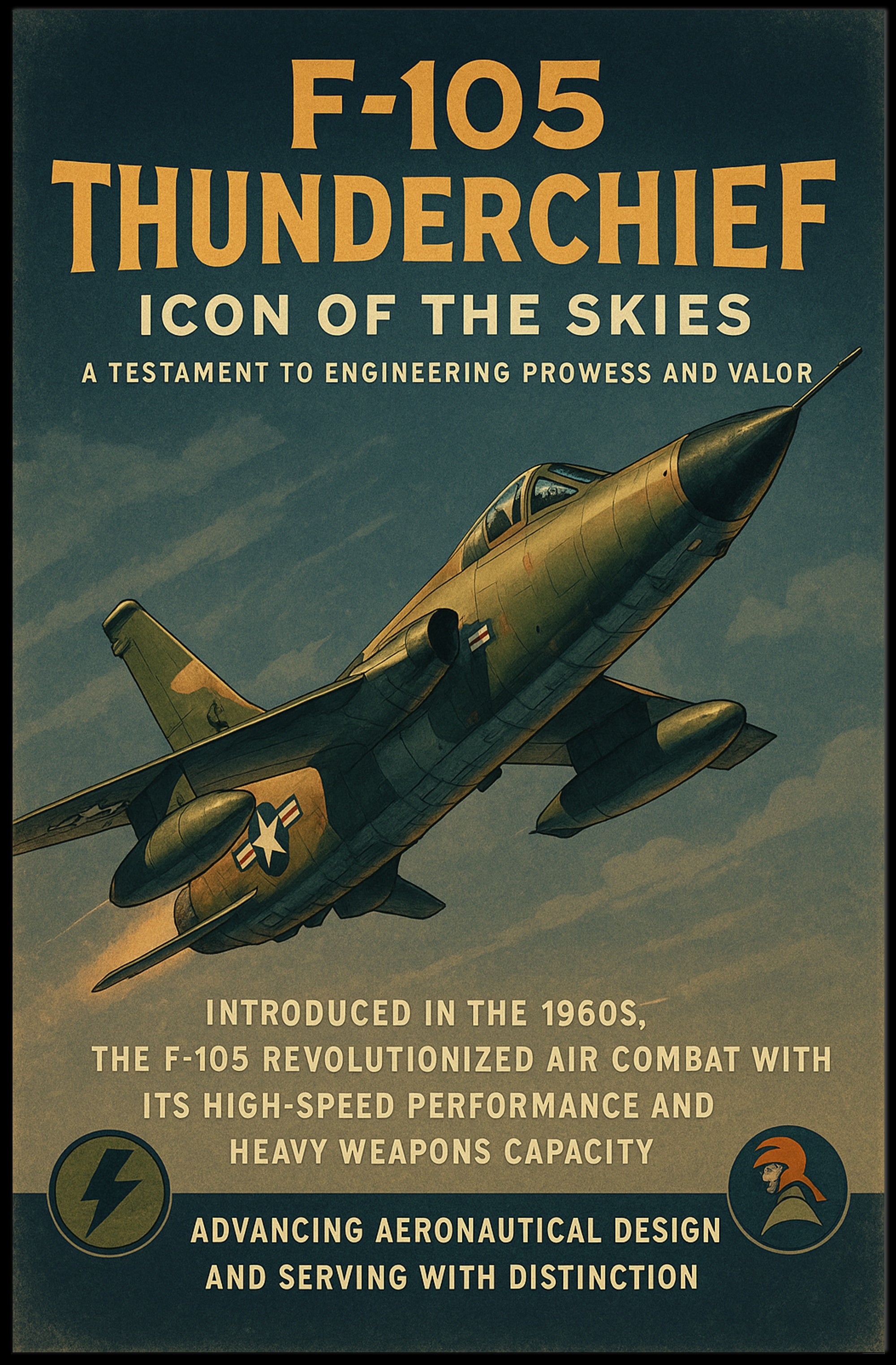 F-105 Thunderchief Icon Of The Skies Poster PosterGoat