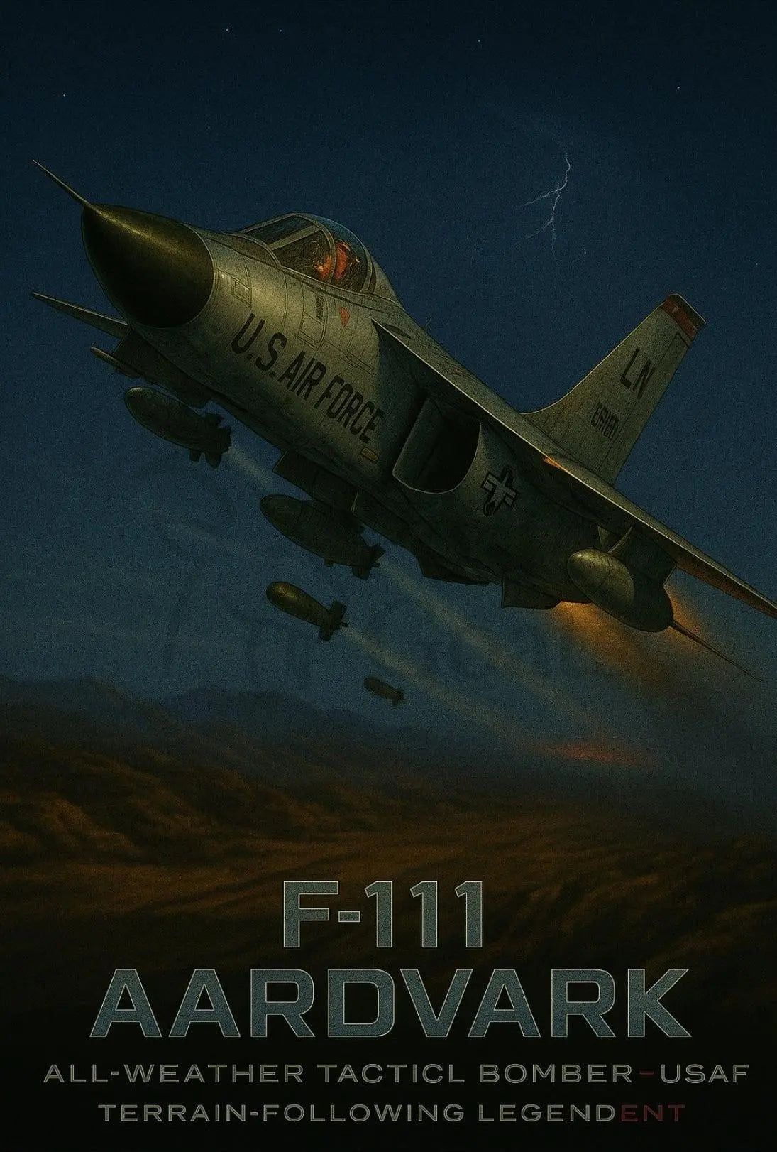 F-111 Aardvark Tactical Bomber Military Recruitment Poster PosterGoat