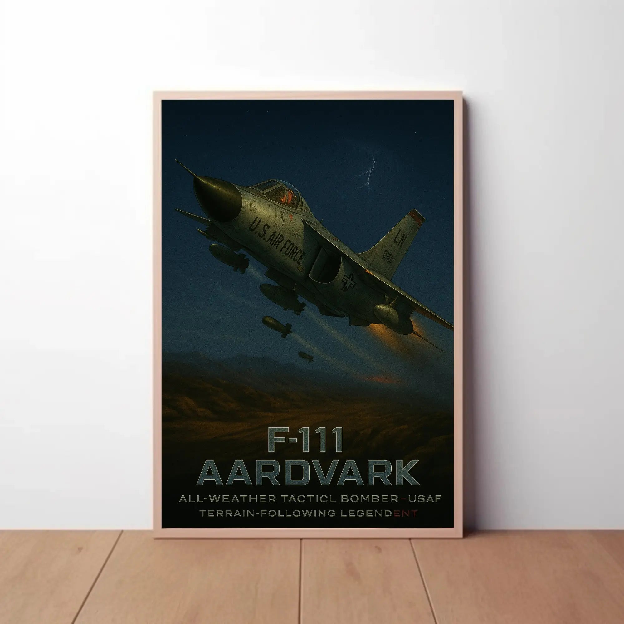 F-111 Aardvark Tactical Bomber Military Recruitment Poster PosterGoat