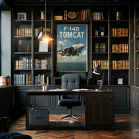 F-14B Tomcat Fighter Jet Over Ocean Poster PosterGoat