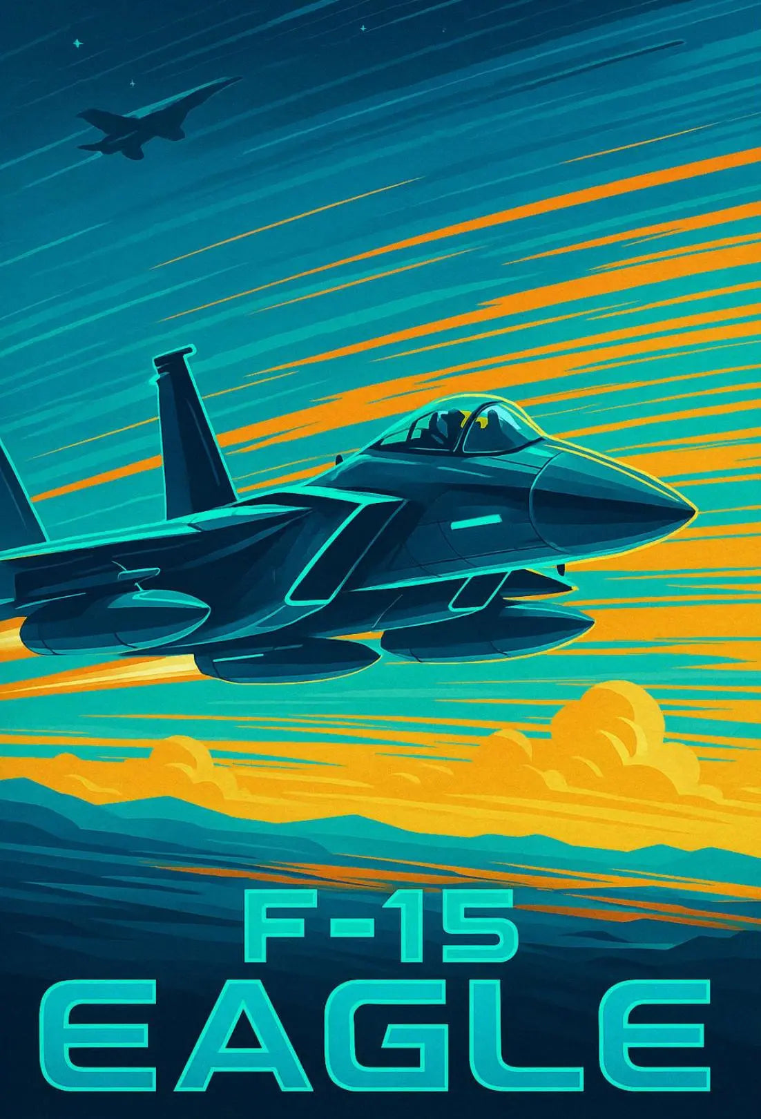 F-15 Eagle Modern Aviation Masterpiece Military Poster PosterGoat