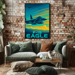 F-15 Eagle Modern Aviation Masterpiece Military Poster PosterGoat