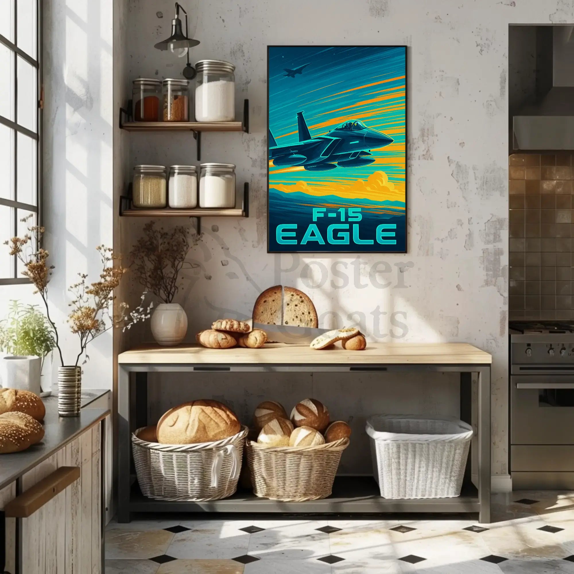 F-15 Eagle Modern Aviation Masterpiece Military Poster PosterGoat