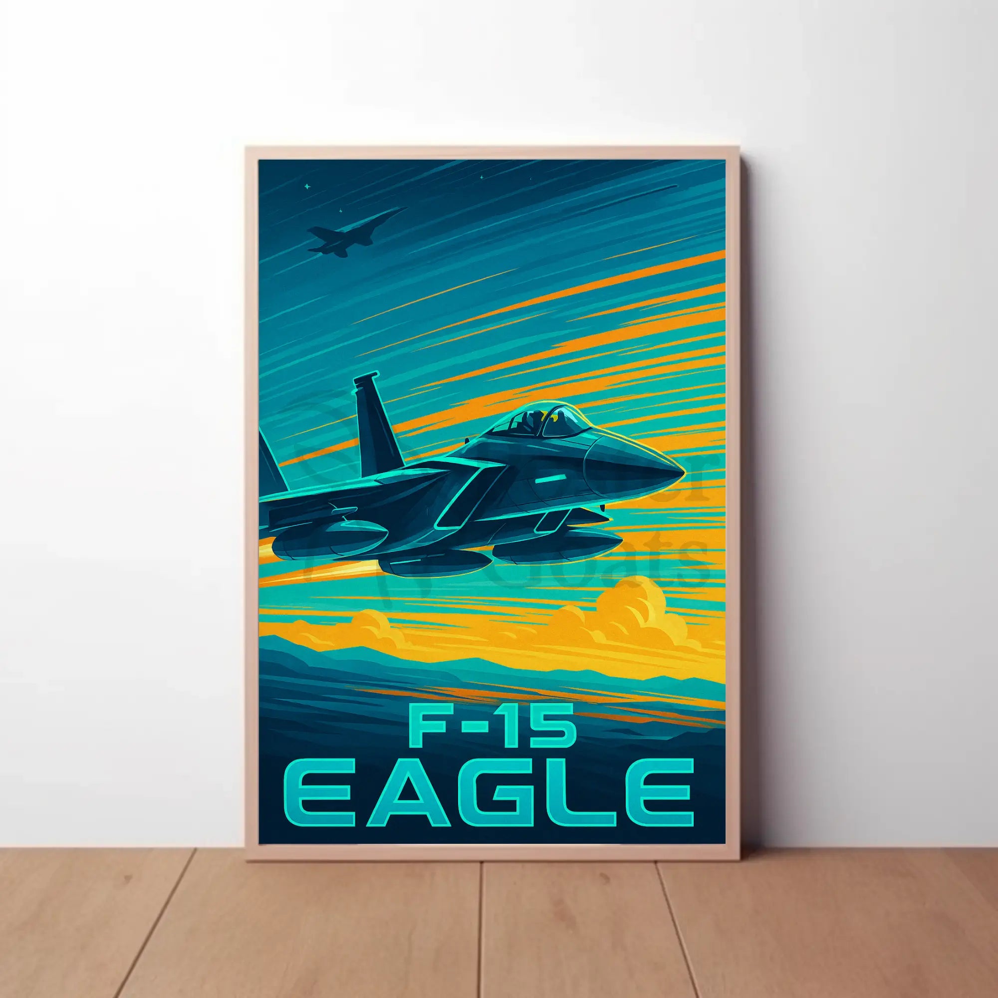 F-15 Eagle Modern Aviation Masterpiece Military Poster PosterGoat