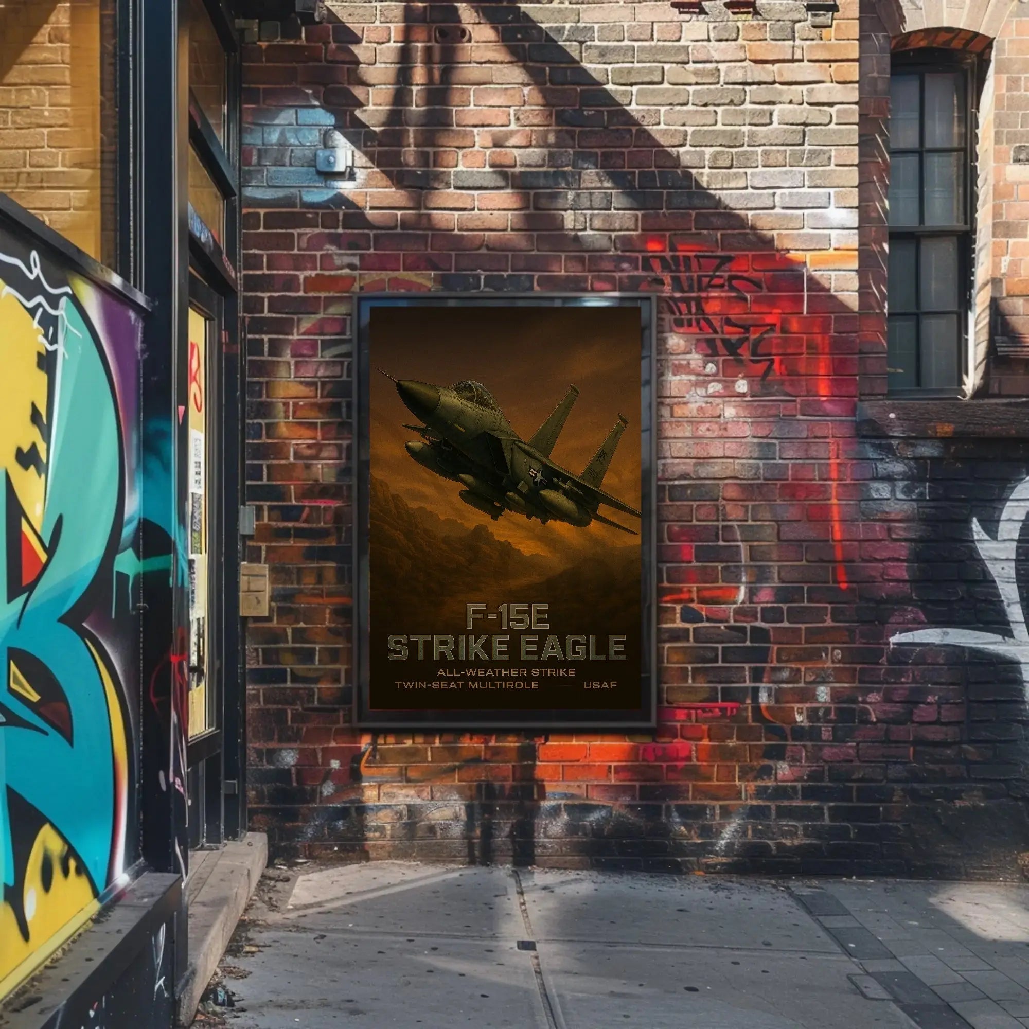 F-15E Strike Eagle All-Weather Military Aviation Poster PosterGoat