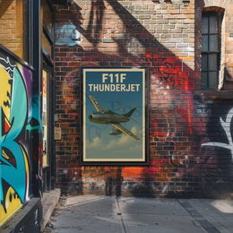 F11F Thunderjet Aviation Art Print Poster PosterGoat