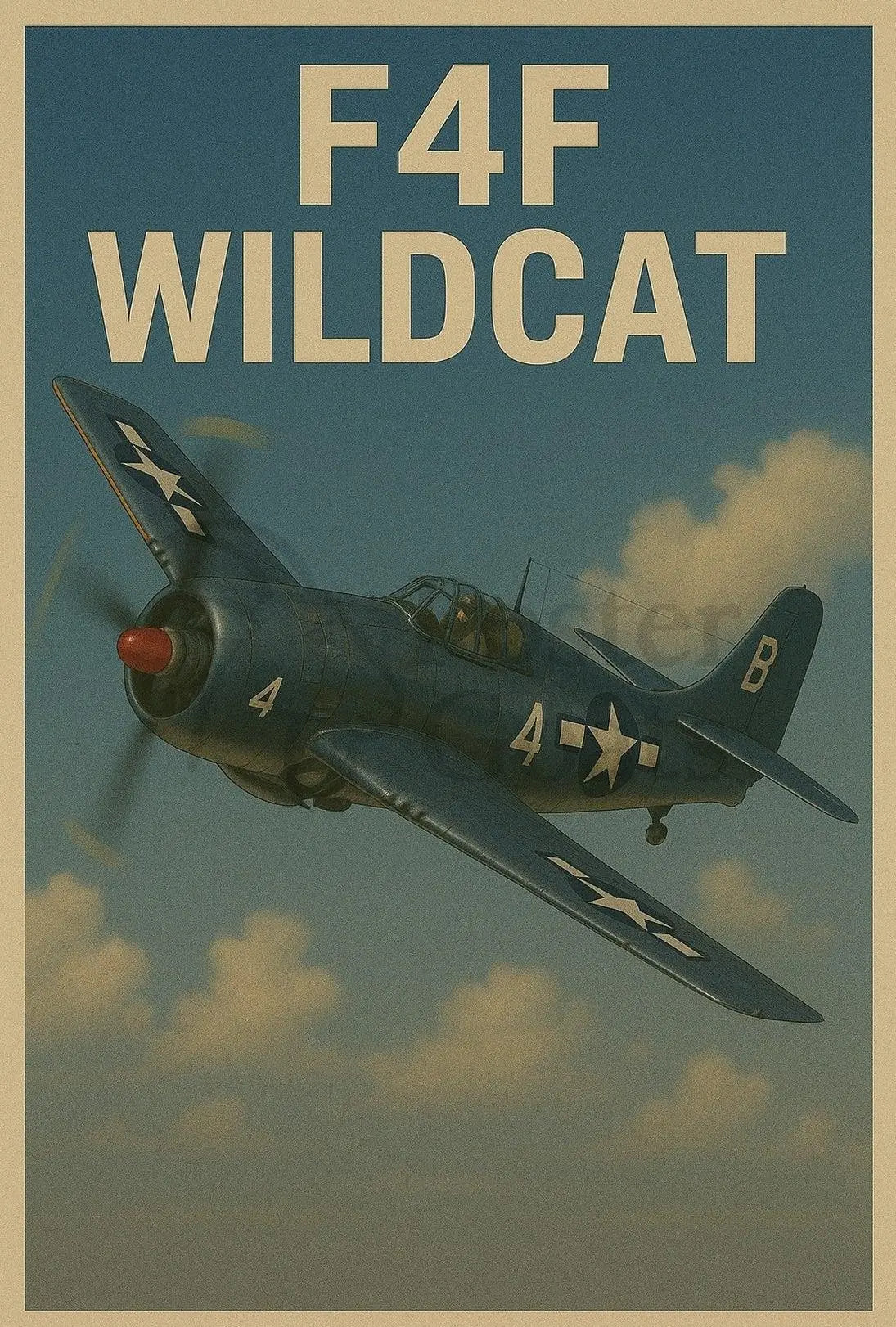 F4F Wildcat WWII Military Aviation Poster PosterGoat