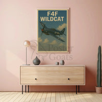F4F Wildcat WWII Military Aviation Poster PosterGoat