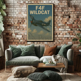 F4F Wildcat WWII Military Aviation Poster PosterGoat
