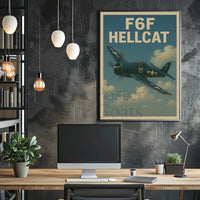 F6F Hellcat Vintage WWII Aviation Art Poster PosterGoat