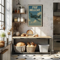 F6F Hellcat Vintage WWII Aviation Art Poster PosterGoat
