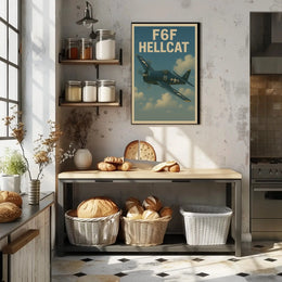 F6F Hellcat Vintage WWII Aviation Art Poster PosterGoat