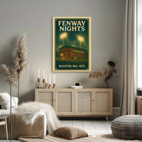 FENWAY NIGHTS Vintage 1975 Fenway Park Illustration Sports Poster PosterGoat
