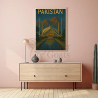 Faisal Mosque Scenic Vintage Travel Poster PosterGoat
