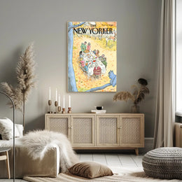 Fall Dining Gathering at Outdoors Thanksgiving Cultural Poster PosterGoat
