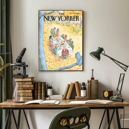 Fall Dining Gathering at Outdoors Thanksgiving Cultural Poster PosterGoat