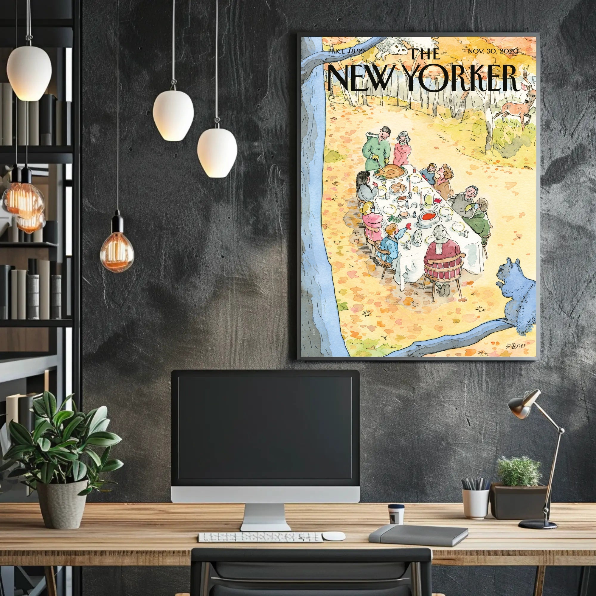 Fall Dining Gathering at Outdoors Thanksgiving Cultural Poster PosterGoat