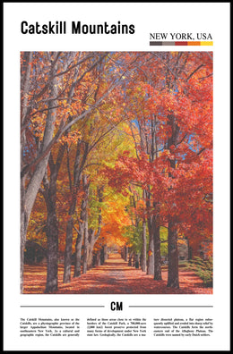 Fall Foliage Pathway in Catskills, New York – Poster PosterGoat