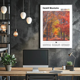 Fall Foliage Pathway in Catskills, New York – Poster PosterGoat