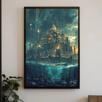 Fantastical City Underwater Dreamscape Futuristic Sci-Fi Poster PosterGoat