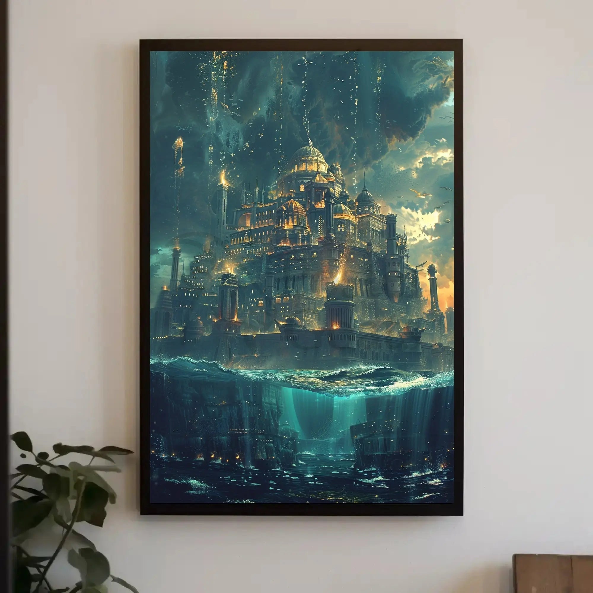 Fantastical City Underwater Dreamscape Futuristic Sci-Fi Poster PosterGoat