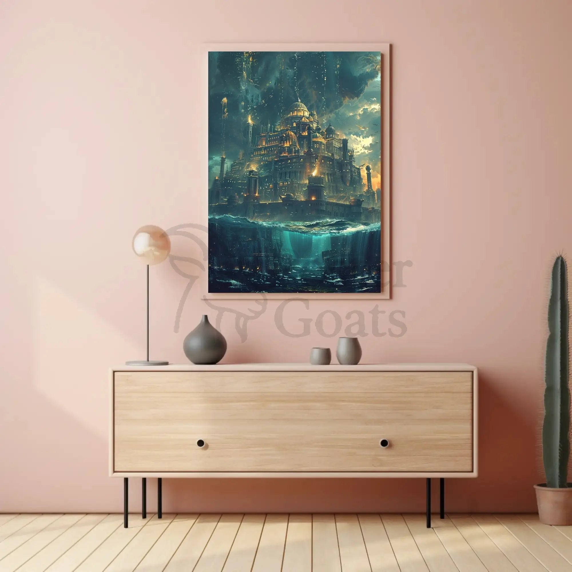 Fantastical City Underwater Dreamscape Futuristic Sci-Fi Poster PosterGoat